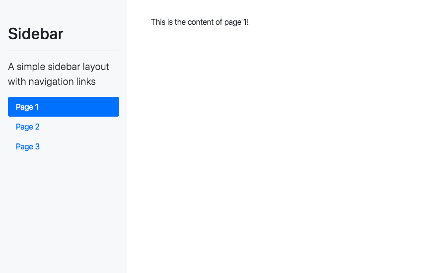 Simple sidebar example screenshot